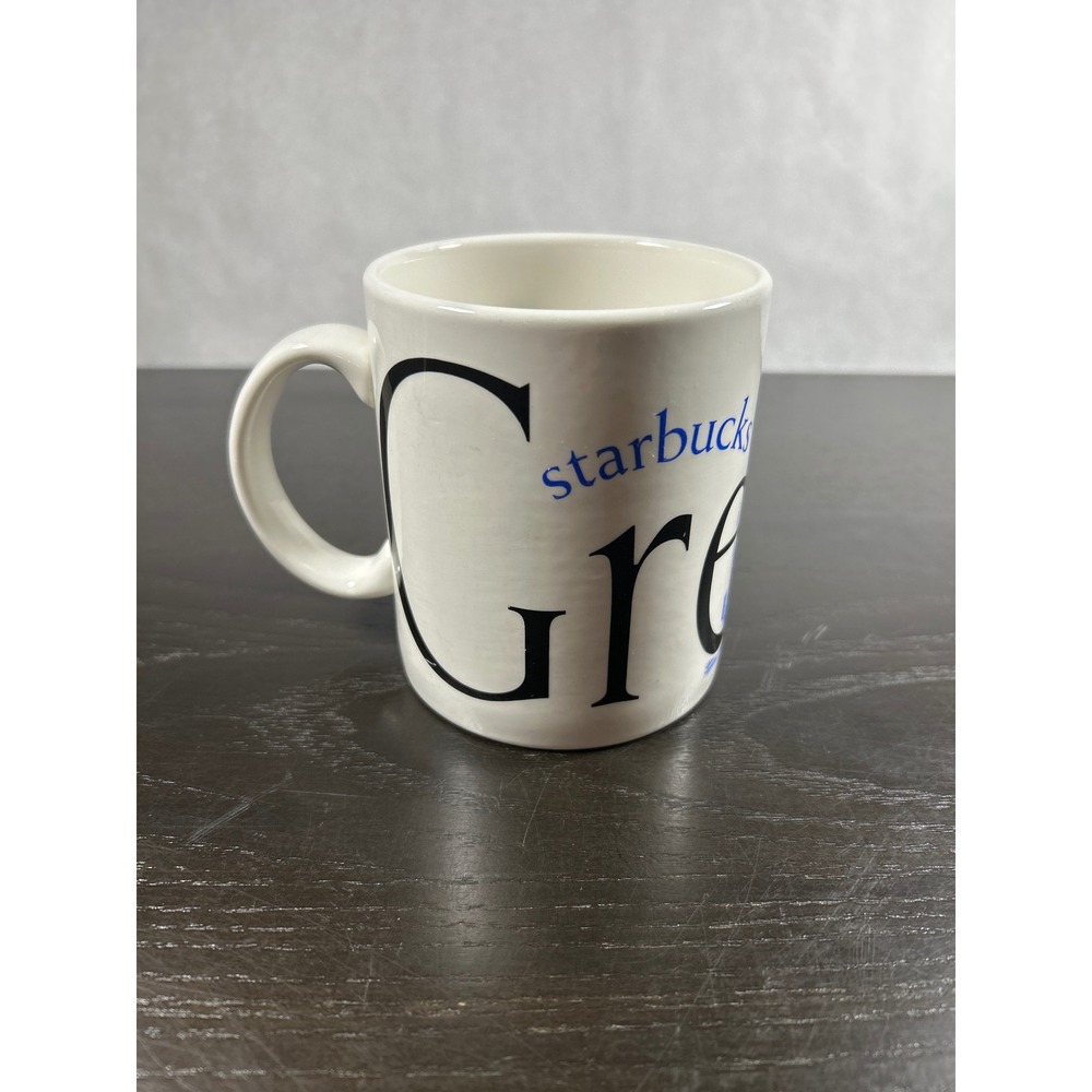 Starbucks City Mug Collector Series Greece 2002 Coffee Cup Made in England Blue